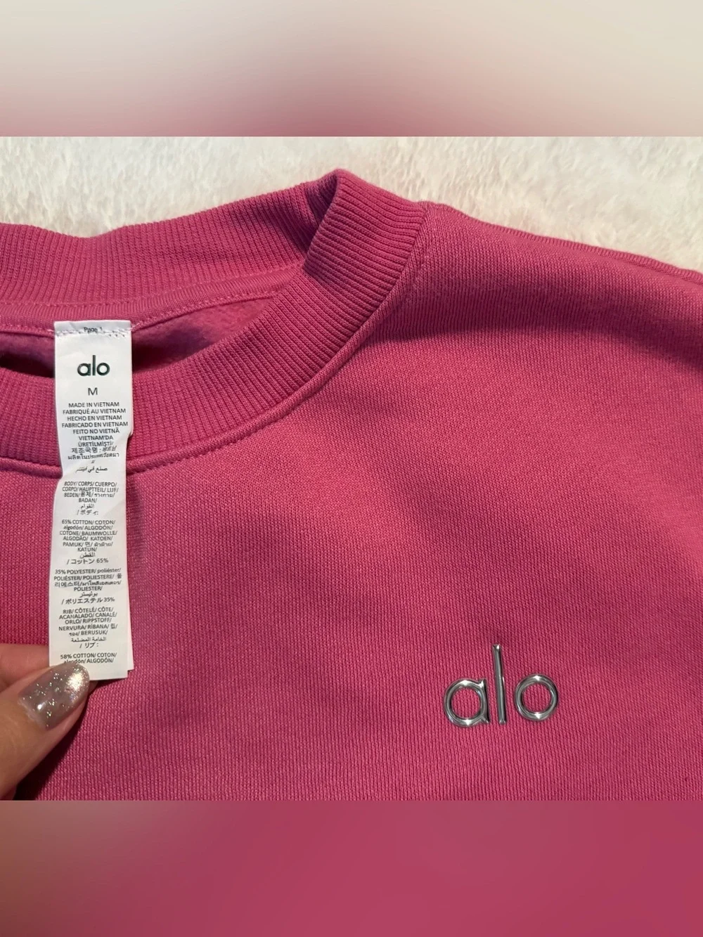 ALO Yoga Paradise Pink Crewneck Sweatshirt - size medium